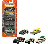 Mattel - C1817 Matchbox Pack de 5 vehículos del desierto, coches de juguete modelos surtidos