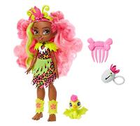 Mattel Cave Club Muñeca Fernessa, muñeca prehistórica con Mascota y Accesorios GNL85