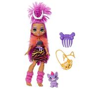 Cave Club Muñeca Roaralai, muñeca prehistórica con Mascota y Accesorios (Mattel GNL84)
