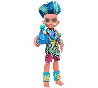 Mattel Cave Club Muñeco Slate, muñeca prehistórica con Mascota y Accesorios GNL87