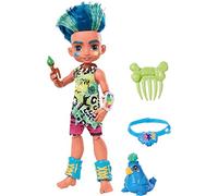 Mattel Cave Club Muñeco Slate, muñeca prehistórica con Mascota y Accesorios GNL87