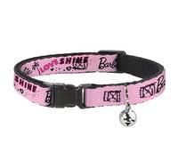 Mattel - Collar de gato, collar separable con campana, Barbie Love Shine Bright Chevron a rayas rosas, 8.5 a 12 pulgadas, 0.5 pulgadas de ancho