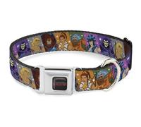 Mattel Collar para mascotas, collar de perro, hebilla de cinturón de seguridad de metal, Masters of The Universe, posturas de bloque de personajes multicolor, 16 a 23 pulgadas, 1.5 pulgadas de ancho