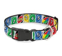 Mattel - Collar para Mascotas, Collar de Perro, Hebilla de plástico, Paquete de Tarjetas UNO, Multicolor, de 13 a 17 Pulgadas, 1.5 Pulgadas de Ancho