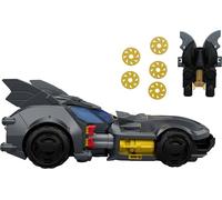 Mattel DC Premier Batmóvil, vehículo característico de Batman para Luchar contra el Crimen con cañón Bat-dron y proyectiles, diseño Modular, caben Figuras de 16,51 cm, JNP56