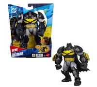 Mattel DC Premier Serie Batman Blindado Gigante Figura de acción | Tamaño gigante de 16,5 cm, disco de batalla lanzable, 8 sonidos y luces, JMP84