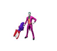 Mattel DC Premier Figura de acción del Joker de la Serie 1 de 16,5 cm, supervillano, 22 articulaciones y diseño detallado, Arma de Dientes castañeteantes, JMD97