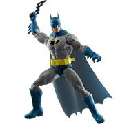 Mattel DC Premier Figura de acción de Batman de la Serie 1 de 16,5 cm, diseño detallado de superhéroe, 22 articulaciones, Capa de Tela, Soporte para Armas y Accesorios, JMD95