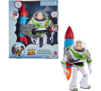 Mattel Disney and Pixar Toy Story Buzz Lightyear - Figura de acción a Escala de 12 Pulgadas con Cohete y 20 Frases y Sonidos adicionales, Paquete de Rescate de Cohetes, HTR73