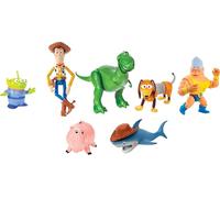 Mattel Disney and Pixar Toy Story - Juego de 7 figuras de acción con Woody, Slinky, Rex, Hamm, Alien, Rocky & Shark, Disney 100 coleccionable