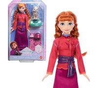 Mattel Disney Frozen Anna Muñeca de Moda y Lobito | 4 accesorios: cama y manta para animal, trenza, inspirado en Disney Frozen Animales de Arendelle, JFG17
