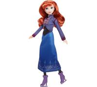 Mattel Disney Frozen El festival del invierno Anna patinadora, Muñeca pelirroja con vestido invernal, chaqueta y patines para el hielo, juguete regalo para niños y niñas +3 años, JBG54