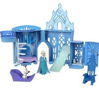 Mattel Disney Frozen Minis Castillo de hielo de Elsa Casa de muñecas apilable con figura, muebles y accesorios, juguete +3 años (HPR37)