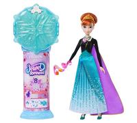 Mattel Disney Frozen Muñeca Anna de Moda y Accesorios con 8 sorpresas, Incluido un joyero con Forma de Copo de Nieve, un Anillo para los peques y 9 Piezas de Juego, Inspirada en la película, JJY37