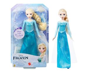Mattel Disney Frozen Muñeca Elsa Canta “Let It Go” en 4 Idiomas | Muñeca de moda articulada canta en inglés, español, portugués y francés. Falda y zapatos extraíbles, cabello trenzado, JDX48