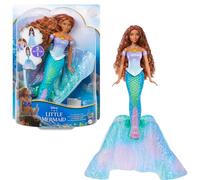 Mattel Disney La Sirenita Ariel humana a sirena Muñeca se transforma al pulsar un botón, juguete +3 años (HLX13)