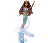 Mattel Disney “La Sirenita” Ariel Muñeca sirena con cola iridiscente, abalorios para el pelo y soporte para la muñeca, para niños y niñas +6 años, HFN42