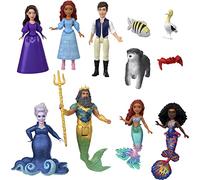 Mattel Disney La Sirenita Minis Pack de 7 muñecos pequeños con mascotas y accesorios, juguete +3 años (HND30)