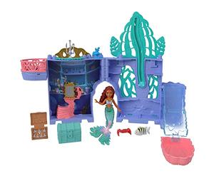 Mattel Disney La Sirenita Set Cueva de Ariel, casa de muñecas que incluye una muñeca pequeña y 10 accesorios, juguete +3 años, HPL54