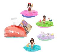 Mattel Disney Vaiana Conjunto Sorpresa en la Concha del mar con minimuñeca o figuritas de Animales, Arena moldeable y 3 Accesorios, Inspirado en la película (los Personajes Pueden Variar), JJV43