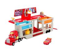Mattel Disney Pixar Cars Color Changers Camión transformable Mack Taller de pintura, set de juego para coches de juguete con Rayo McQueen, cambia color en el agua, +3 años, HPD82
