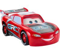 Mattel Disney Pixar Cars Global Racers Cup Rayo McQueen Derrapa y Corre, Coche de juguete con expresión competitiva en los ojos y 4 conos de papel, regalo +4 años, HXJ34