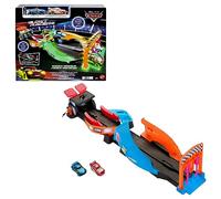 Mattel Disney Pixar Cars Night Racing Pista para coches de juguete que brilla en la oscuridad, incluye 2 vehículos, +3 años (HPD80)