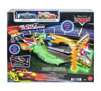 Mattel Disney Pixar Cars Pista De Carreras Nocturna Set Neon Rayo McQueen