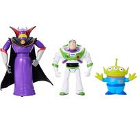 Mattel Disney Pixar Storytellers Story Intergalactic - Paquete de 3 Figuras de acción, Escala de 4 Pulgadas, Buzz Lightyear, Zurg y Alien Juguetes articulables