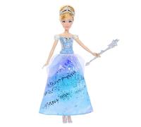 Mattel Disney Princesas Cenicienta con vestido de baile encantado Muñeca inspirada en la película con sonidos y varita mágica que se activa, JBF94