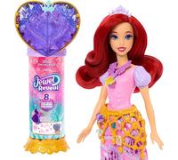 Mattel Disney Princesas Muñeca Ariel de Moda y Accesorios con 8sorpresas, Incluido el joyero con Forma de corazón, el Anillo para los peques y 9 Piezas de Juego, Inspirada en la película, JHL49