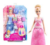 Mattel Disney Princesas, muñeca de moda Historias de Cenicienta 2 en 1 con 2 loo