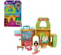Mattel Disney Princesas Storytime Stackers Vaiana Casa de muñecas con muñeca pequeña de Vaiana, un animal amigo y nueve accesorios, inspirado en la película de Disney, JDP60