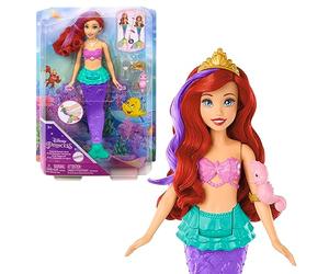 Mattel Disney Princess Ariel Sirena Nadadora Muñeca de Moda | Muñeca articulada con cabello y cola que cambian de color, acción de nadar, inspirada en La Sirenita de Disney, HPD43