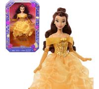 Mattel Disney Princess Bella Muñeca de Moda Brillante | Muñeca articulada con vestido, zapatos, collar y pendientes extraíbles, inspirada en Bella y Bestia, JLK31