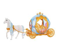 Mattel Disney Princess Carruaje de Cenicienta con detalles dorados y caballo blanco de juguete para muñecas, juguete +3 años (HYM33)