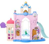 Mattel Disney Princess Castillo de mascotas, más de 60 cm | 7 áreas de juego, 3 figuras de animales, muebles y 17 accesorios, castillo de mascotas inspirado en Disney