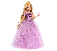 Mattel Disney Princess Celebración de cumpleaños Rapunzel, Muñeca princesa con vestido estampado de confeti, de la película Enrededados, juguete regalo para niños y niñas +3 años, HYC38