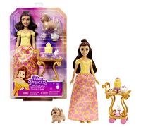 Mattel Disney Princess Fiesta del té de Bella Muñeca princesa con carrito y accesorios, juguete +3 años (HLW20)