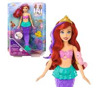 Mattel Disney Princess Juguetes, Muñeca de Ariel Sirena Nadadora con Cola y Pelo que cambia de color, juguete inspirado en la película de Disney, juguete +3 años, HPD43