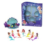 Mattel Disney Princess Minis Ariel y sus hermanas Pack 7 muñecas sirenas pequeñas, juguete +3 años (HLW96)
