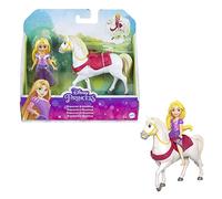 Mattel Disney Princess Minis Rapunzel y Maximus Muñeca pequeña con caballo de juguete, +3 años (HLW84)