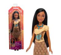 Mattel Disney Princess Muñeca de Pocahontas con Vestido Clásico | Moda brillante con falda removible, collar y zapatos. Articulada y coleccionable. Inspirada en la película Disney, HLW07