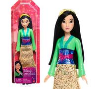 Mattel Disney Princess Muñeca Mulan Look Clásico | Moda brillante con falda, diadema y zapatos extraíbles, articulada y coleccionable, inspirada en Disney Mulan, HLW14