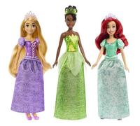 Mattel Disney Princess Pack 3 muñecas princesas con vestido y 2 accesorios, incluye a Ariel, Tiana y Rapunzel, juguete +3 años (HLW45)