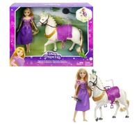 Mattel Disney Princess Rapunzel y Maximus Muñeca princesa con caballo de juguete, +3 años (HLW23)