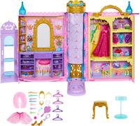 Mattel Disney Princess Set de juego de armario portátil con forma de castillo, c