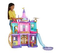 Mattel Disney Princess Super Castillo, 120 cm con Luces y Sonidos | Incluye 3 niveles, 10 áreas de juego, 25+ muebles y accesorios, fuegos artificiales con luz, inspirado en películas, HLW29