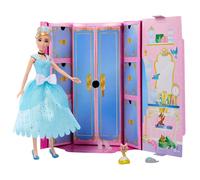Mattel Disney Princess Toys, Cinderella Fashion Doll and Friend with 12 Surprise