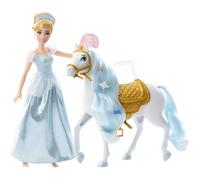Mattel Disney Princess Toys Cinderella Fashion Doll & Horse with Saddle Brushable Mane & Tail & Styling Accessories Inspired by the Movie
